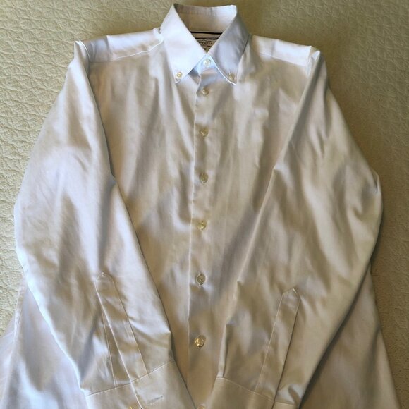 Charles Trywitt men's white long sleeve button-down shirt size 16/35 Slim Fit - Picture 2 of 7